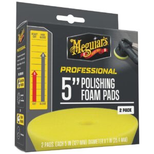 Meguiar's Professional Foam Polishing Pads, M5PFP2 - 5", Yellow (2 Pack)